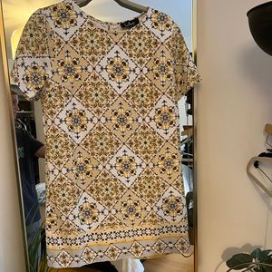 Lulus Yellow Printed Dress Small